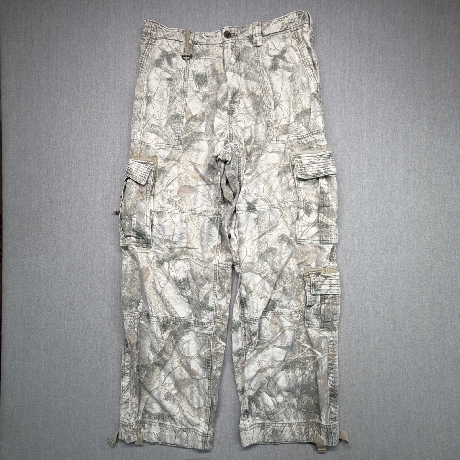 Vtg Abercrombie & Fitch Paratrooper Cargo Camo Pants Baggy Men's 34x34 Wide Leg